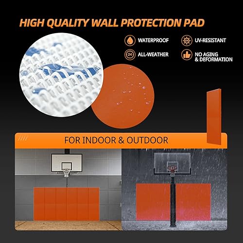 Miniatura 18 de PROGOAL Almohadilla de pared de espuma de protección de espuma de 2 pulgadas/4 pulgadas de grosor, protectores de cancha de baloncesto para Verde