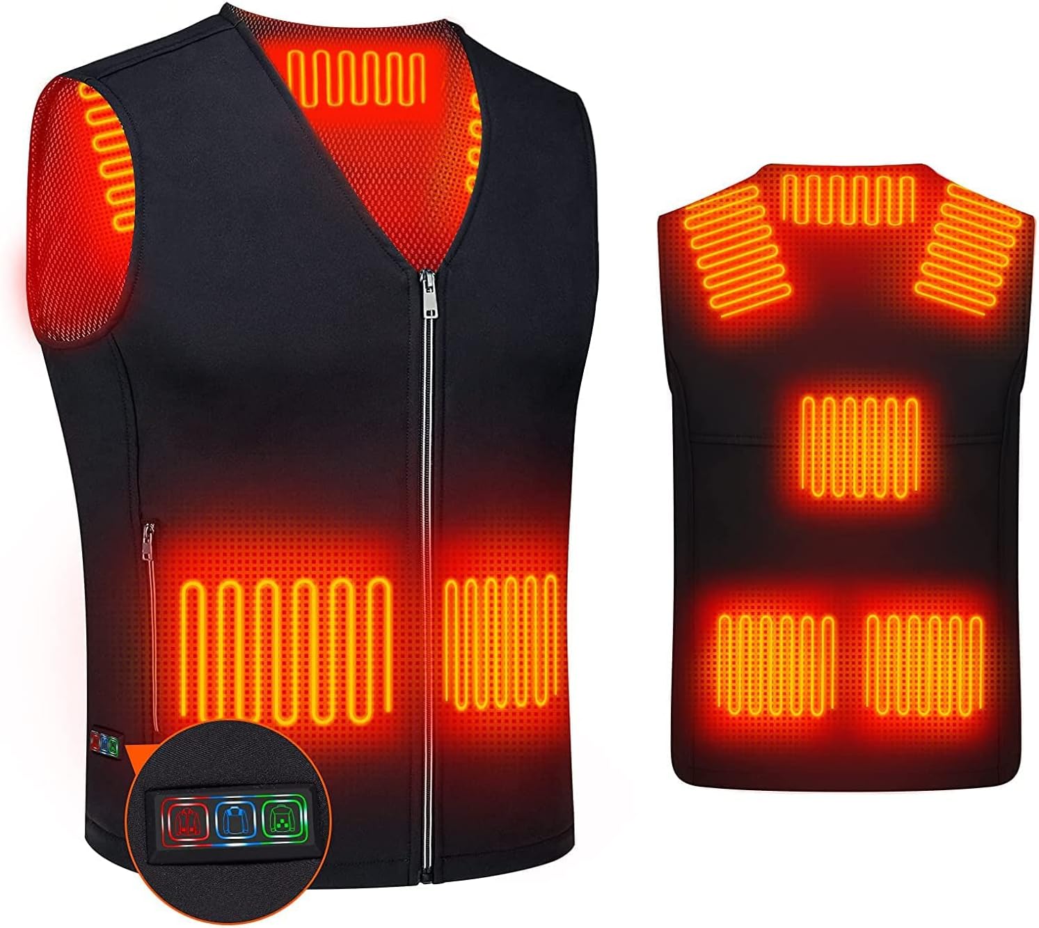 YOYI YOYIHeated Vest for Men Women, Smart Electric Warm Gilet with USB Charging Heated Clothes Jacket for Outdoor Work Riding Hiking Fishing Ski Hiking(NO Power Bank)-3XL