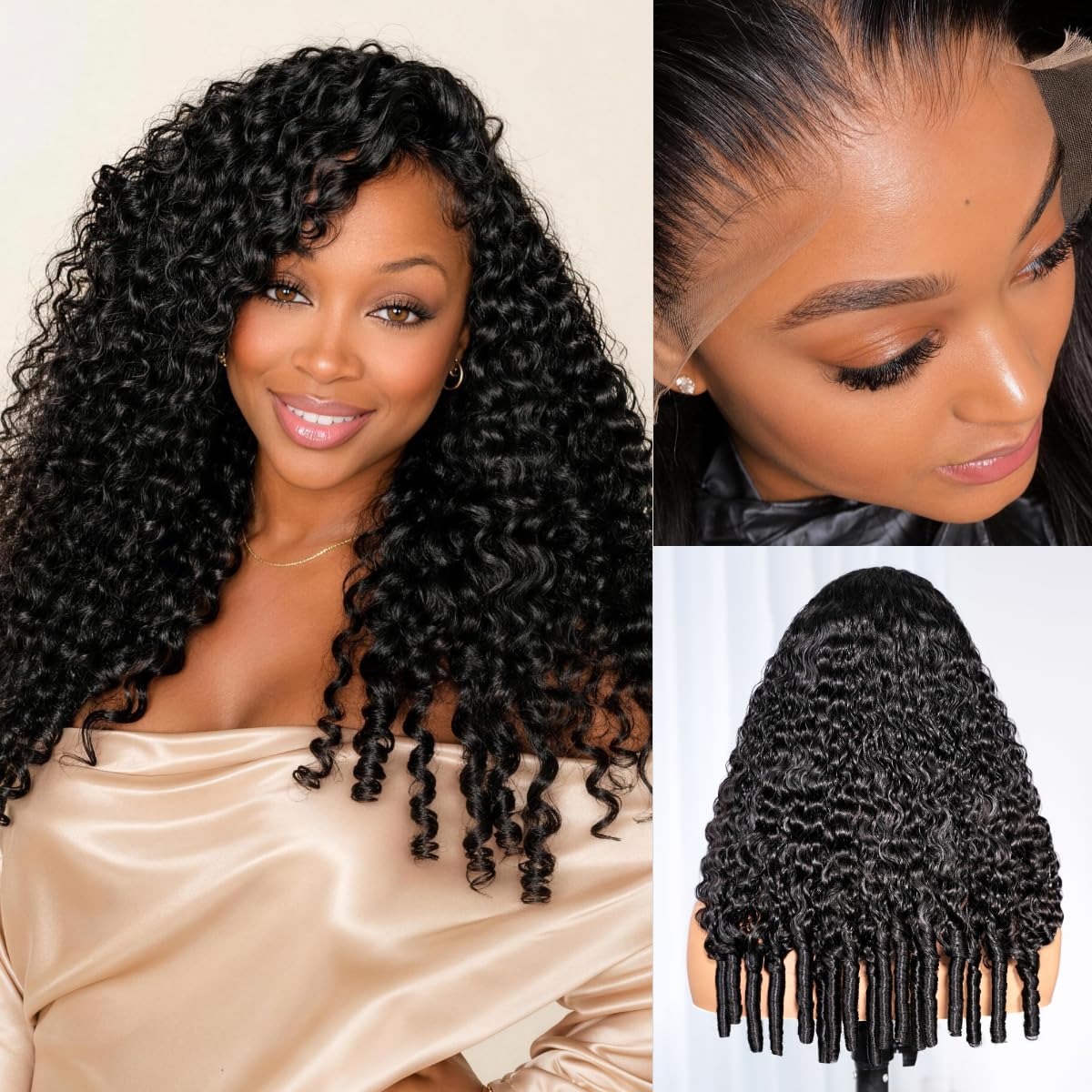 Arabella 13x6 SKINLIKE Real HD Full Front Lace Wig No Glue with Drawstring deep black 20 Inch
