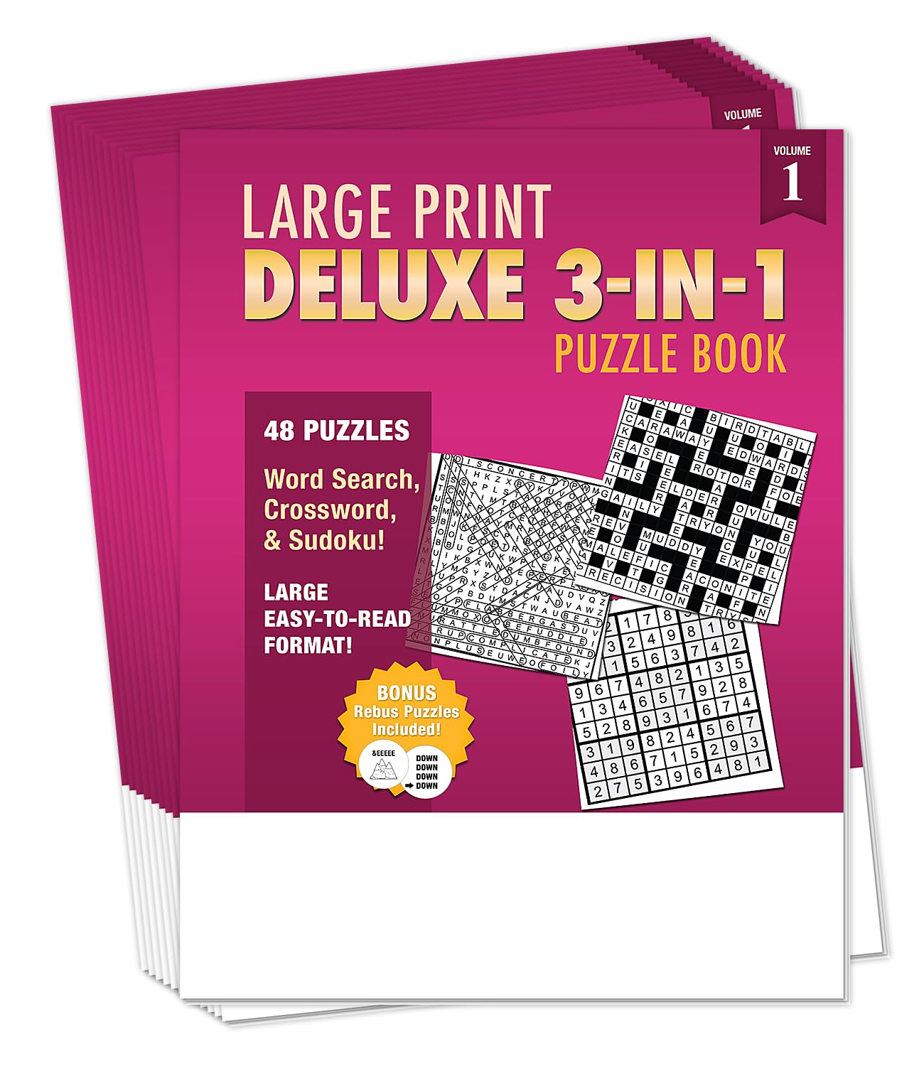 Amazon.com: ZOCO - Large Print 3-in-1 Puzzle Books (25 Bulk Pack