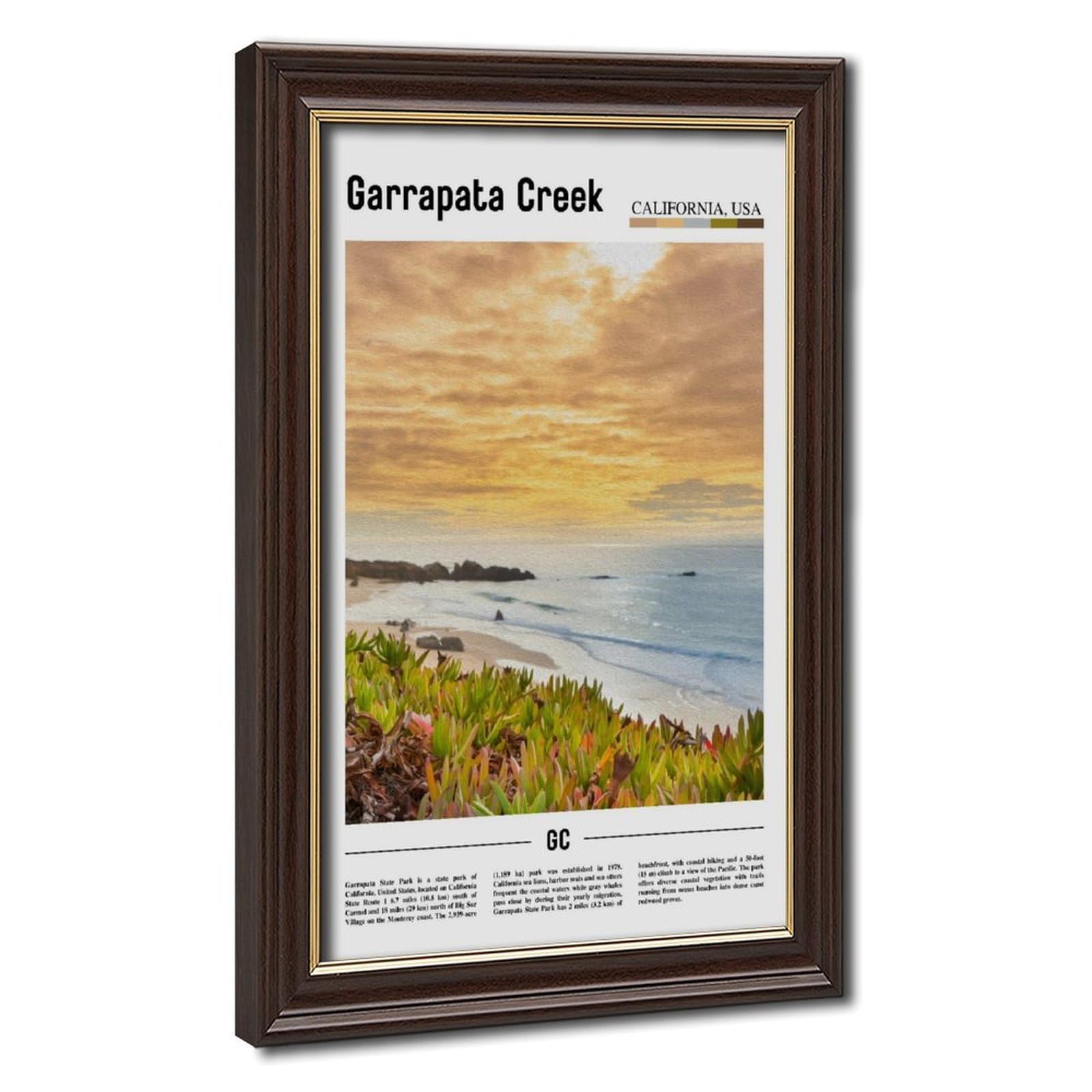 Wcyb Mokume Gane Frame Garrapata Creek California The United States Of America Landscape Travel Prints Posters Canvas Deco Paintings Wall Art For Office Living Room Hangable
