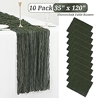 Vista 404 de Showgeous 10 Pack Baby Pink Cheesecloth Table Runner 10FT Long Semi-Sheer Gauze Table Runner Boho or Rustic Wedding Decor for Wedding Decor Arch