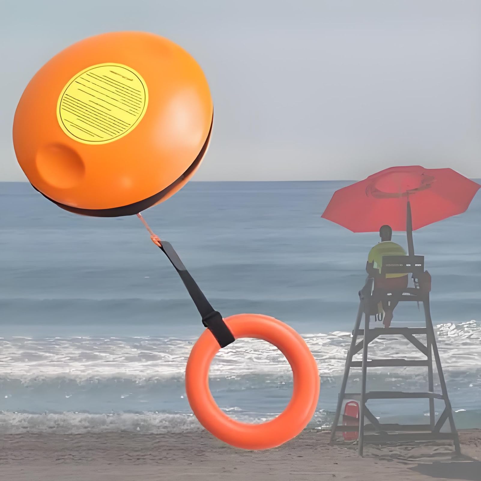 Disco salvavita portatile lanciabile - Corda di salvataggio da 131 piedi, disc arancione con presa facile per una rapida risposta alle emergenze in acqua/ghiaccio, ideale per yacht, canoe 4piece