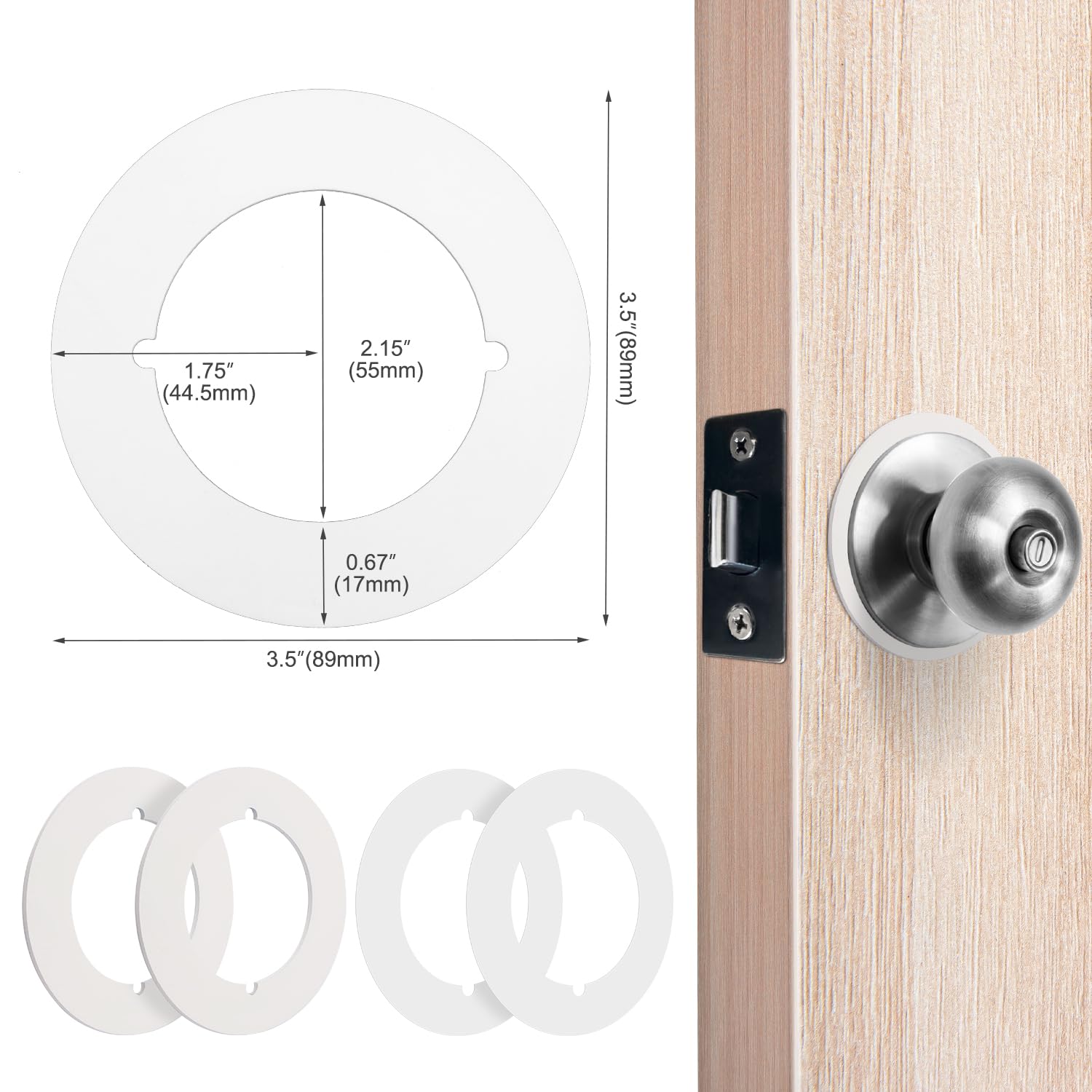 BOXOB 2pcs Door Knob Backing Plates Round Version - Image 2