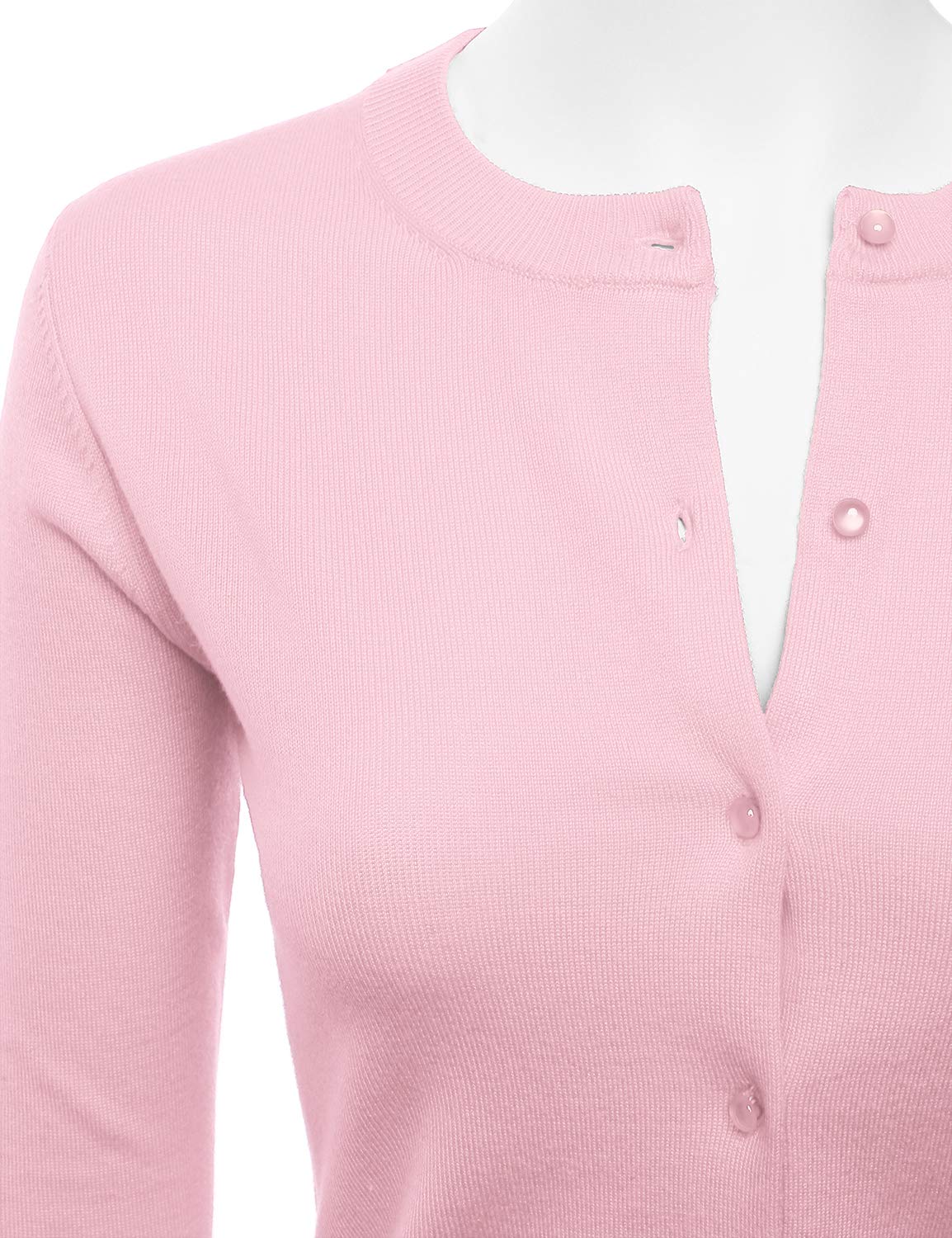 LALABEE Women's Crew Neck Gem Button Long Sleeve Soft Knit Cardigan Sweater