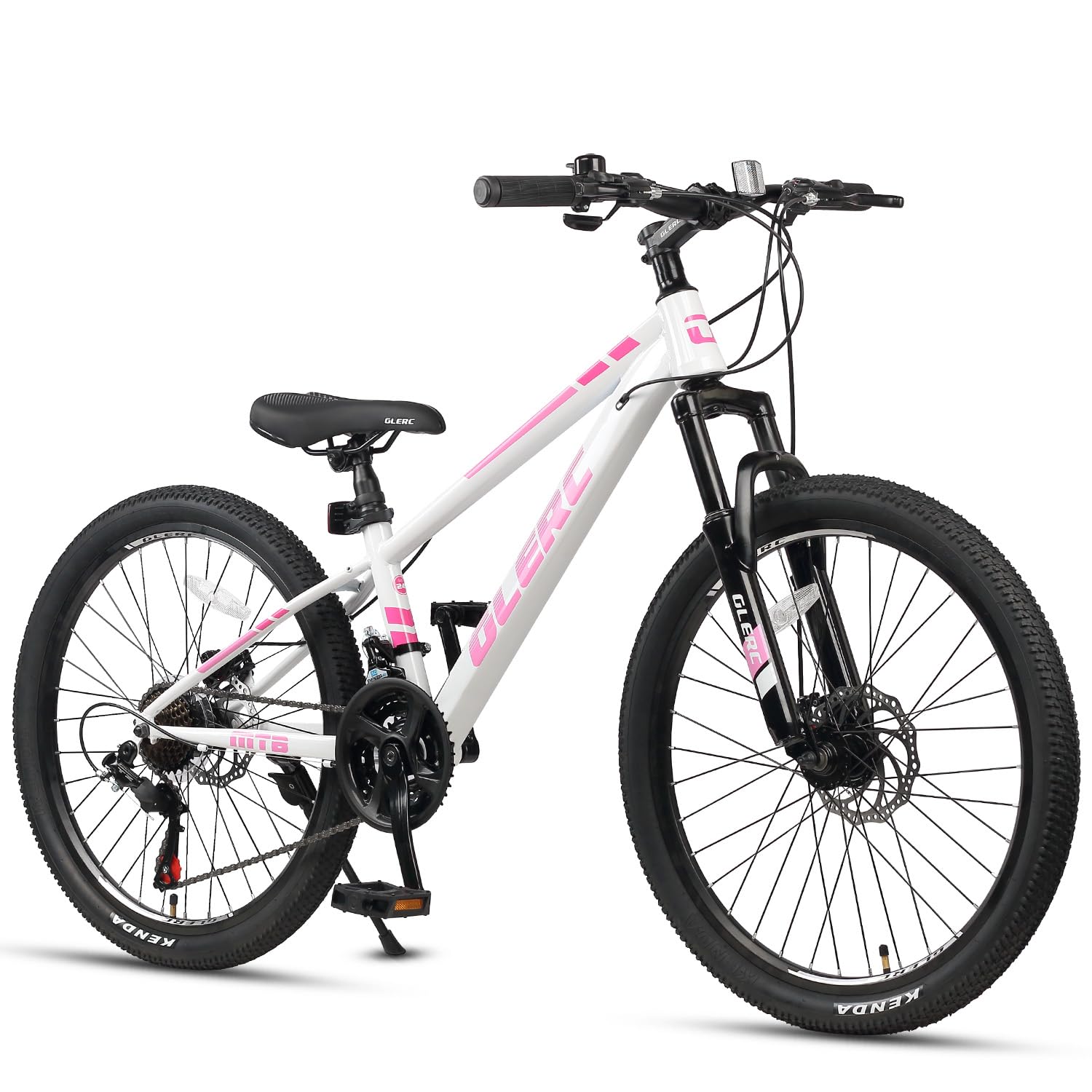 Glerc Skyline Kids Mountain Bike for boys girls, 20 24 inch kids bike for 6-18 year old teenagers, 21 speed bike with front suspension & disc brakes,Multiple Colors