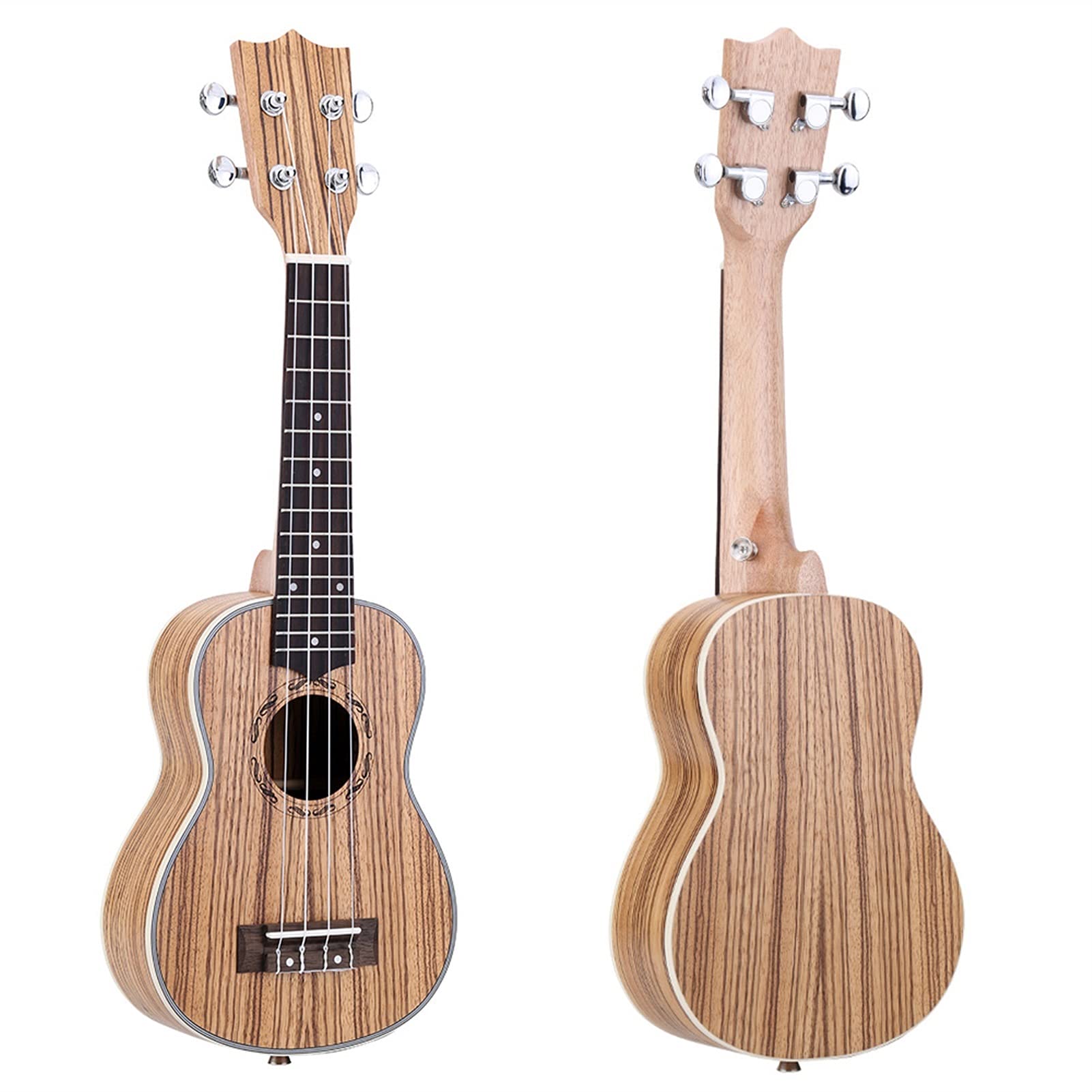 Ukulele 21 "Ukulele Acoustic Ukelele Zebrawood 15 Fret 4 String Ukulele 21" Strumento A Corda Musicali Concerto Ukulele