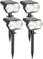 Kaxiida 92 LED Solar Spot Lights Outdoor IP68 Waterproof, 1000 Lumens 3 Modes 25% Efficient Panels 4 Pack Cold White