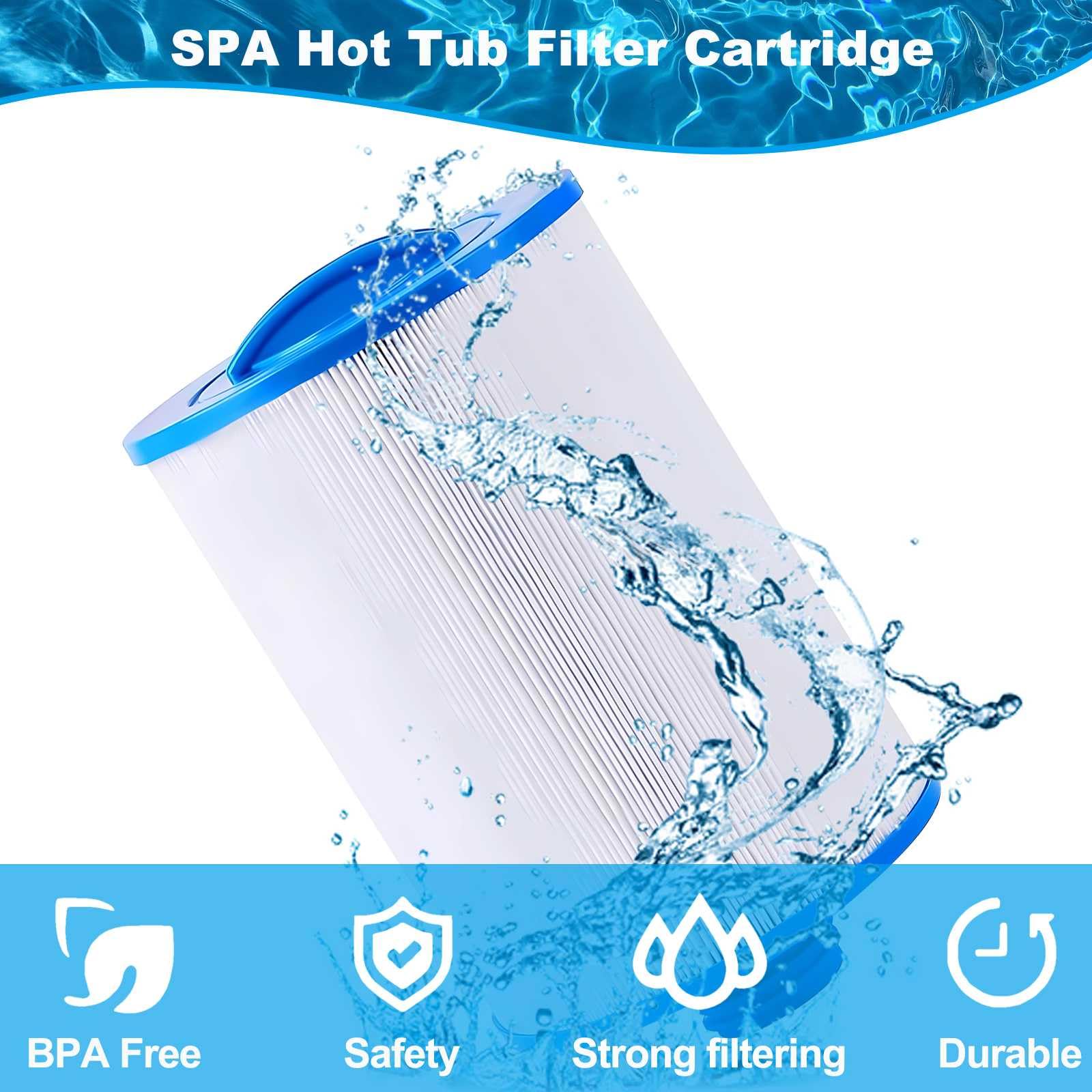 Cartucho de Filtro de SPA para Bañera de Hidromasaje, Compatible con PWW50P3, Unicel 6CH-940, Filbur FC-0359, Waterway Plastics 817-0050, Rosca Gruesa SAE de 1 1/2”, 2 Paquetes