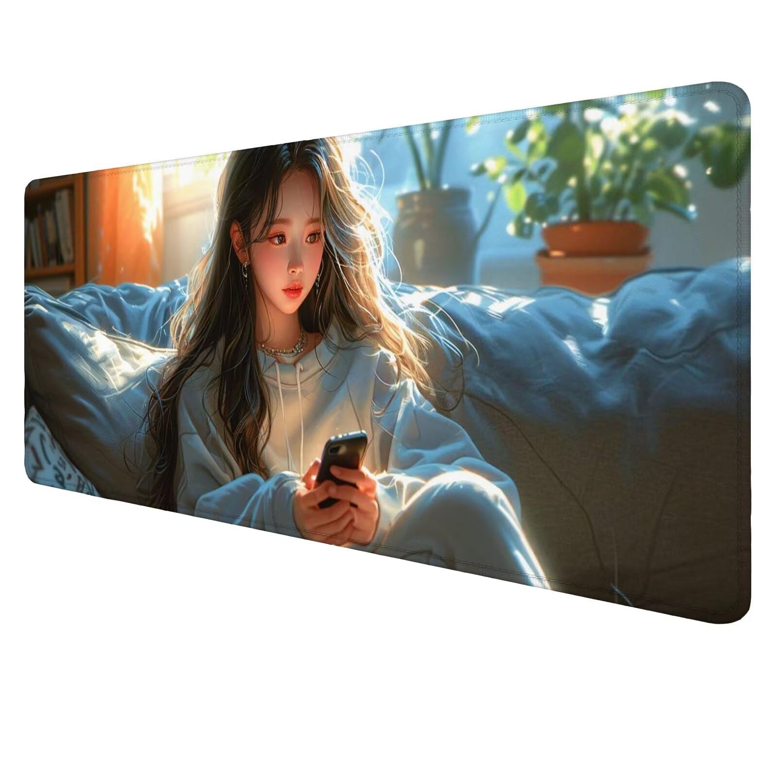 Alfombrilla Ratón Chica Alfombrilla Ratón Gaming XXL 1200x600x3mm Accesorios Escritorio,Antideslizante Mousepad Historietas Tapete Escritorio Infantil,para Alfombrilla Pc Teclado Ratón J864