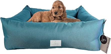 Ligo Buddy Dog Bed Water Repellent Scratch-Resistant Dog Bed Made in Italy. Removable Cushion for Dogs, Indoor/Outdoor Use, Stain Resistant. S/M: 70 x 65 cm, Petroleum