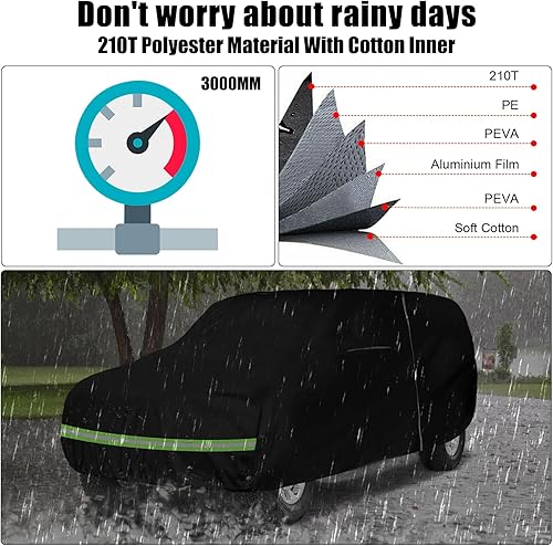 Miniatura 3 de Funda impermeable para automóvil de repuesto para Jeep Grand Cherokee L 2021 2022, 6 capas para todo tipo de clima con puerta con cremallera y