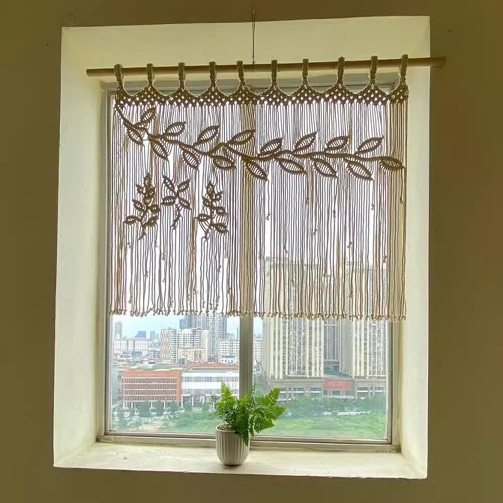 Rideaux en macramé Rideau Suspendu Mural en Macramé, Rideaux en Macramé en Coton pour Fenêtres, Toile De Fond De Mariage en Macramé