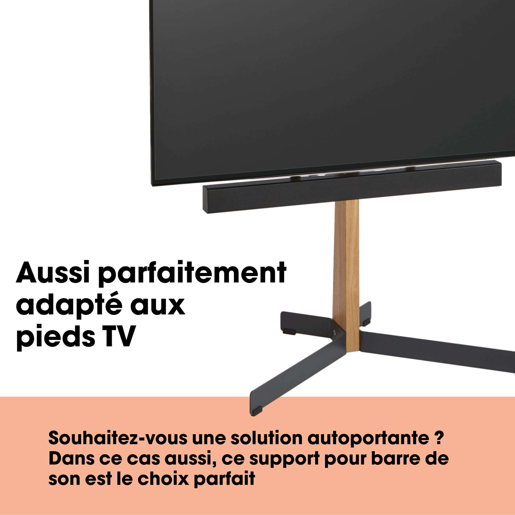 Support Premium Vogel’s pour barres de son Sonos – positionnement parfait pour Arc (Ultra), Beam & Playbar | Convient également à d’autres marques | Idéal en combinaison avec des supports TV pivotants