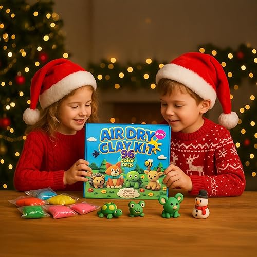 Miniatura 9 de Kit de arcilla seca al aire de 96 colores para niños, arcilla de modelado ligera y no pegajosa con herramientas de escultura y bolsas de