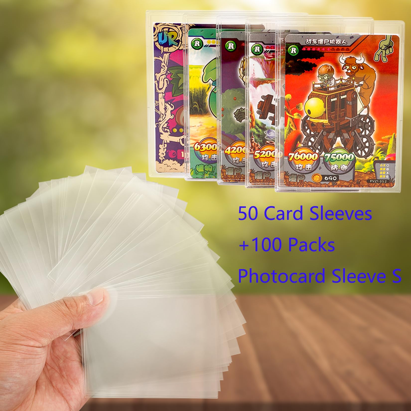 decorative card sleeves Amabro 100PCS Sleeves, Penny Bling Silver Trading Card Protector Sleeve Transparent Standard Card Sleeves : Toys & Games cut tabs on the insert Paper Accents Card Sleeves 4.25x5.5