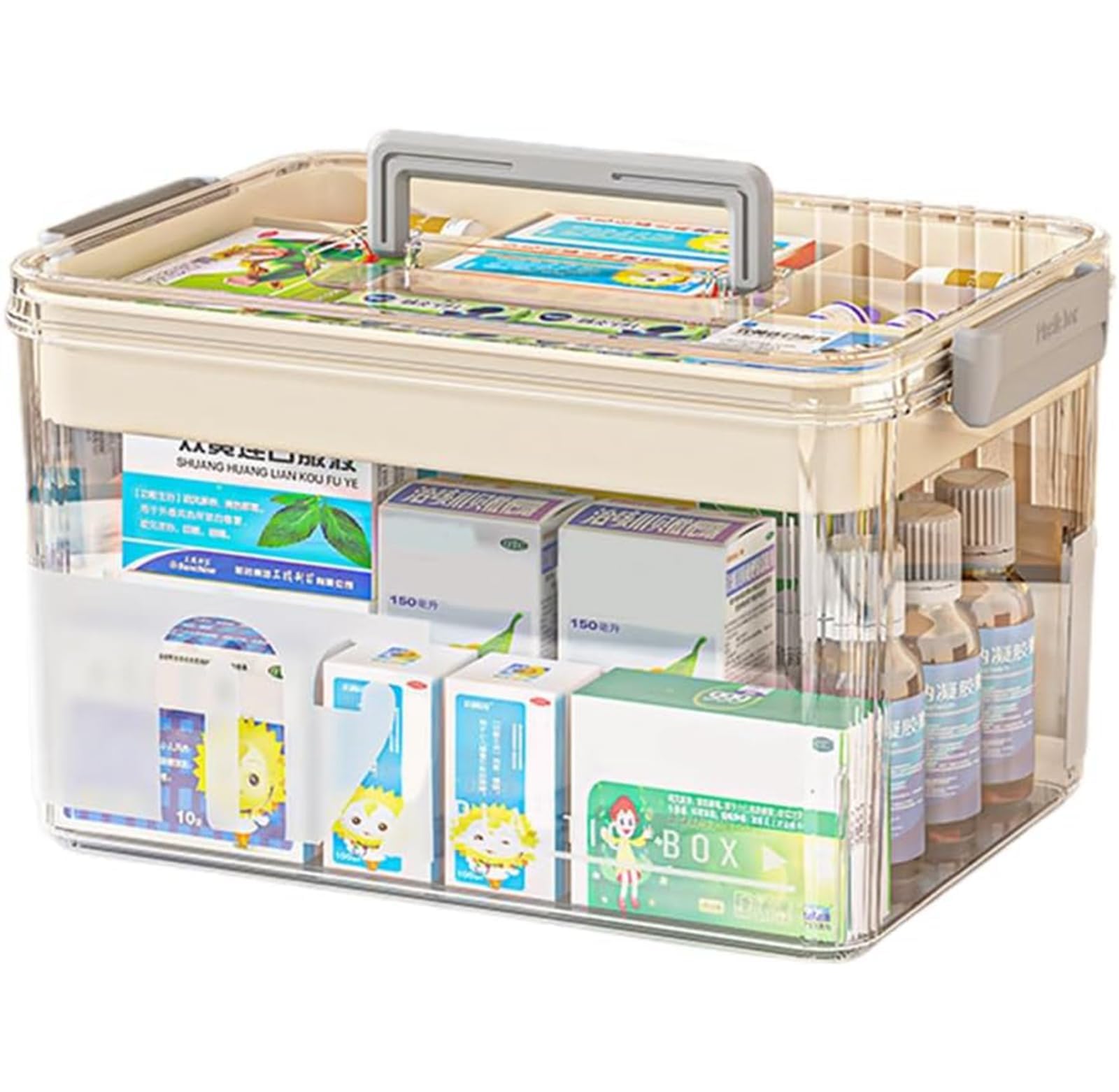 Yongheng Medicine box, Medicine storage Box, Medicine Storage Box Large, Portable with Lid Medication Storage Box, Family First Aid Medicine Box for Home and Travel