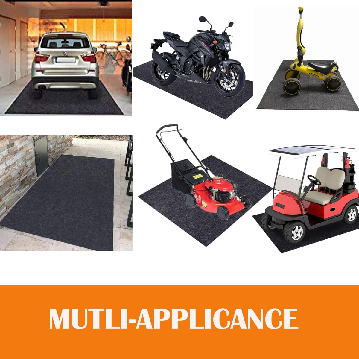 4,5 x 2,1 m Garagenbodenmatte für unter dem Auto, Premium-Ölspritzmatte, Parkmatte, saugfähige Ölmatte, schützt den Boden vor verschütteten Flüssigkeiten, Tropfen, Spritzern und