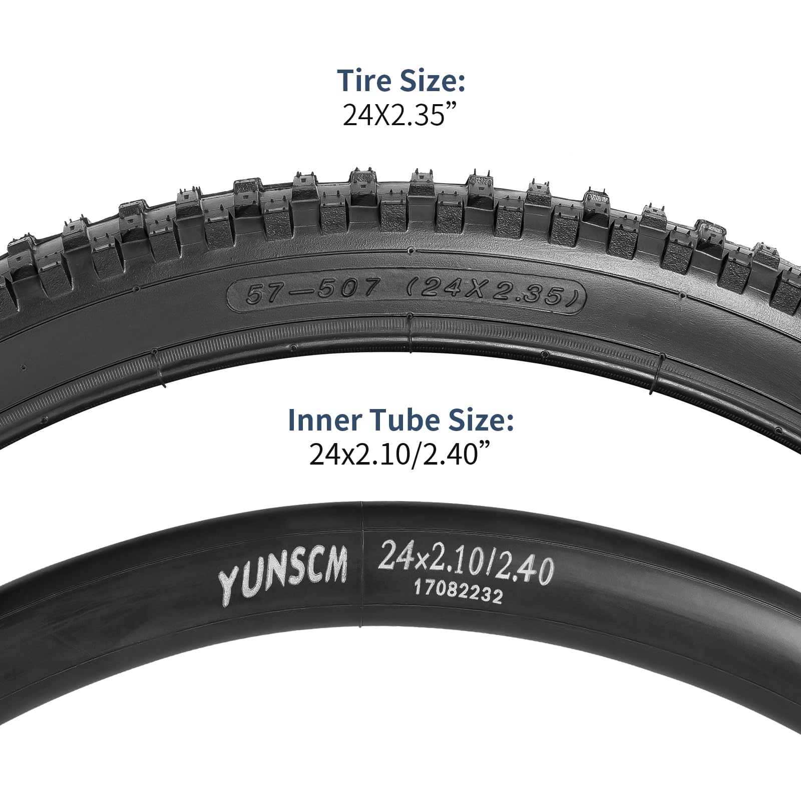 YUNSCM Opony rowerowe 61.0 cm 24 x 2,35/57-507 i 61.0 cm do rowerów górskich / terenowych 24 x 2,30 24 x 2,35 24 x 2,40 opony i dętki rowerowe (P-1018)