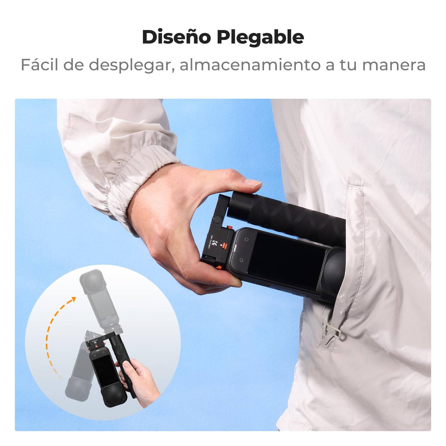 K&F CONCEPT Palo de Selfie magnético de liberación rápida Mejorado, Compatible con Insta360 X5/X4 Air, Varilla de extensión de aleación de Aluminio de 89 cm/35 Pulgadas, Palo Invisible