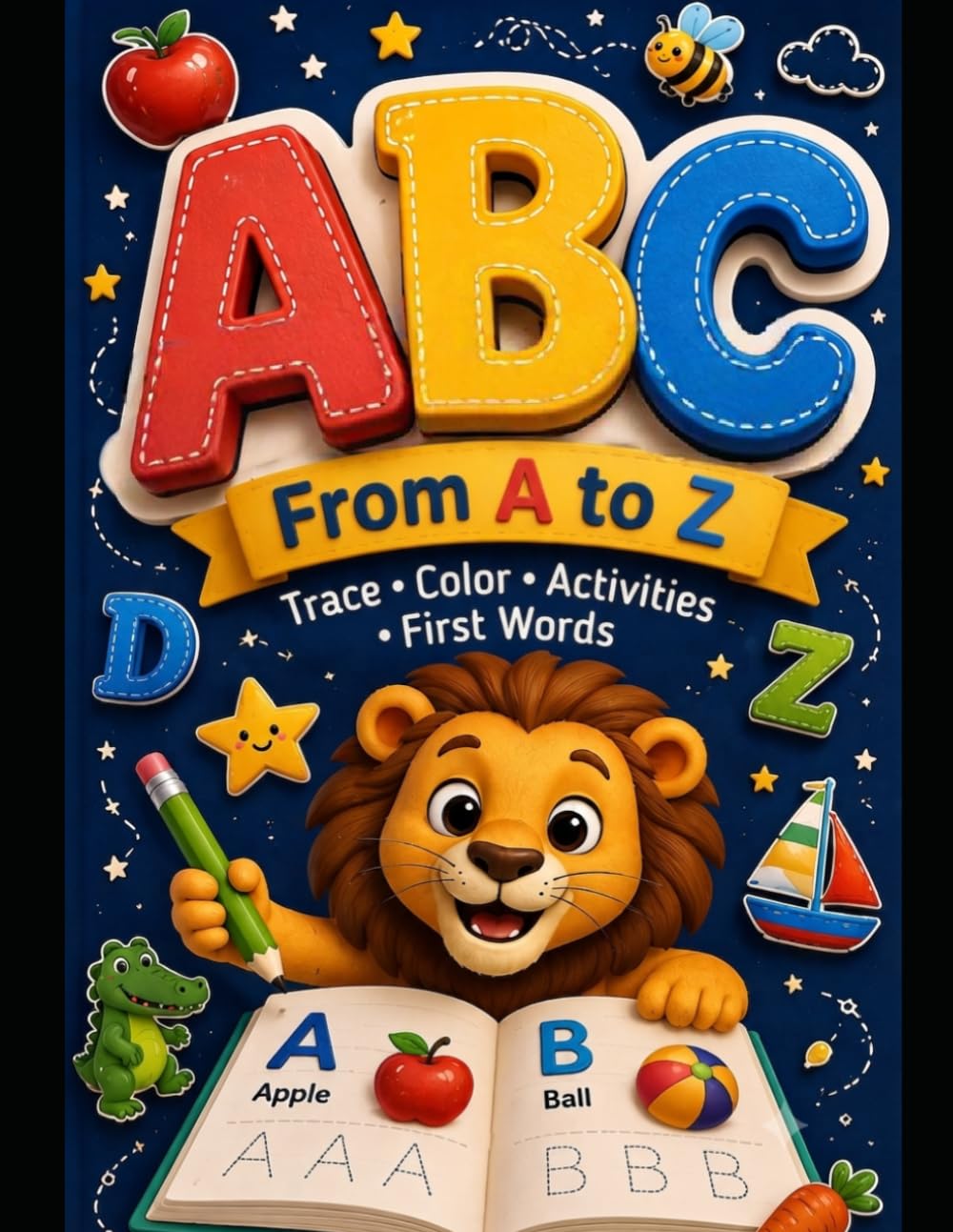 ABC Activity Workbook for Kids: Learn the Alphabet A to Z with Coloring, Fun Activities, First Words & Pre-Writing Practice
