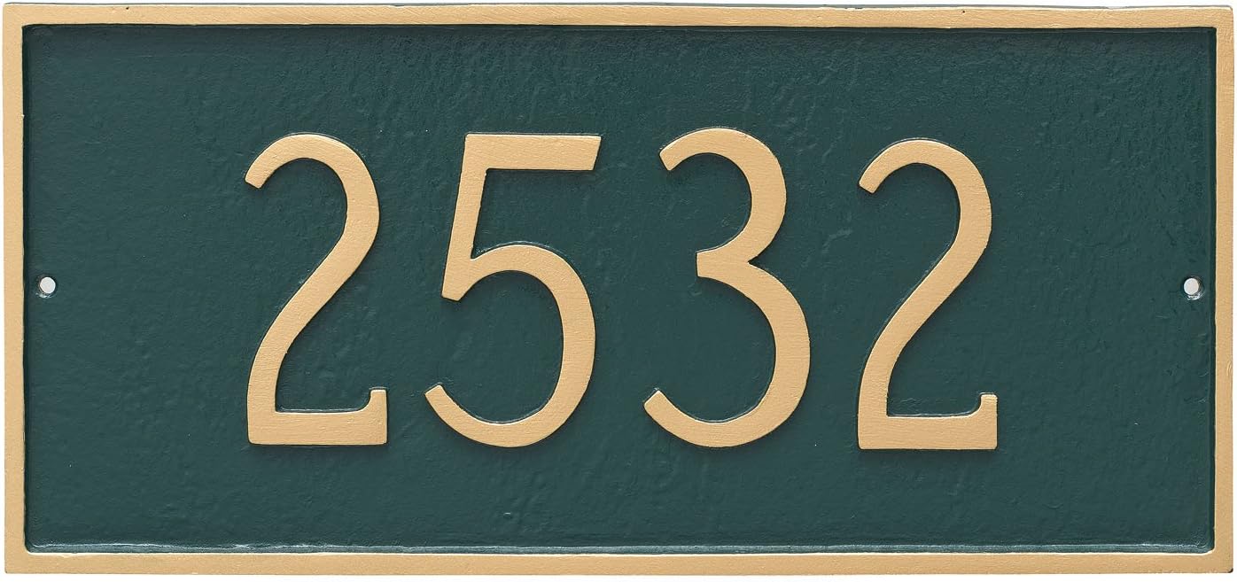 Montague Metal Products - Classic Address Sign - 26 Colors - 6 Shapes - Oval Address Sign - Square Address Sign - Rectangle Address Sign - Circle Address Sign - Wall Mount House Number Sign