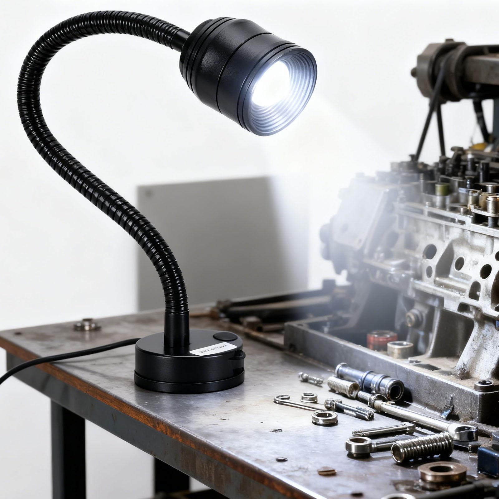 Oświetlenie maszynowe LED 7W 6000K 1000 lm Elastyczna podstawa magnetyczna typu „gęsia szyja” Światło robocze LED do warsztatu tokarskiego
