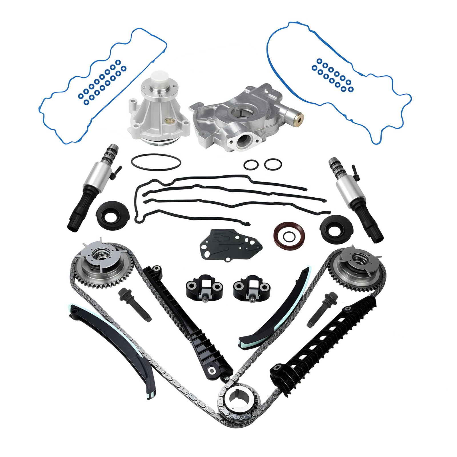 Sponsored Ad - 5.4 Timing Chain Kit Cam Phaser Set Fit for Ford F150 F250 F350 Expedition for Lincoln Navigator Mark LT 5.4 3V Triton V8 Engine | Complete Repair Kit with VVT Solenoids & Gears | 3L3Z6M280EA