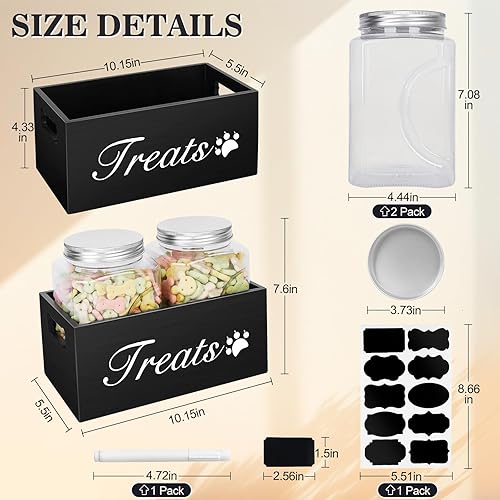 Miniatura 2 de Recipiente para golosinas para perros y gatos, contenedor de almacenamiento de alimentos para perros con asa, organizador de almacenamiento de