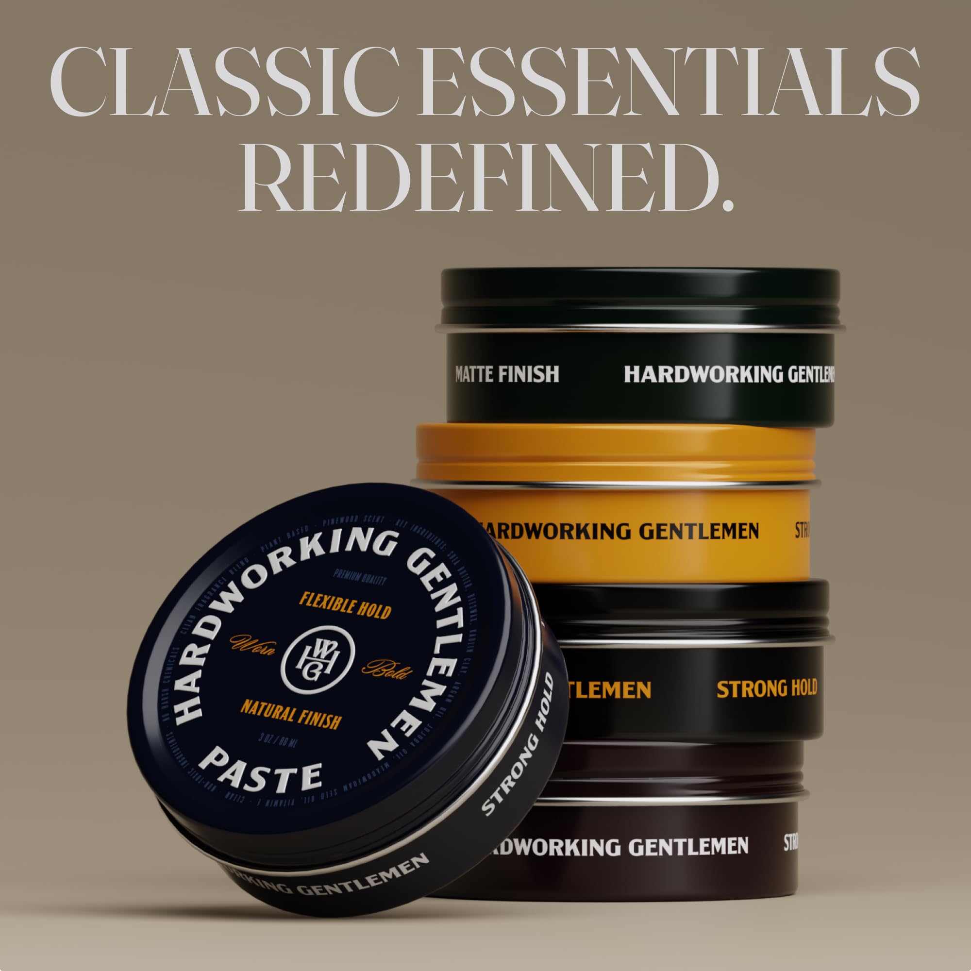 Hardworking Gentlemen Hair Styling Paste for Men, Light Hold, Natural Finish, 3 oz