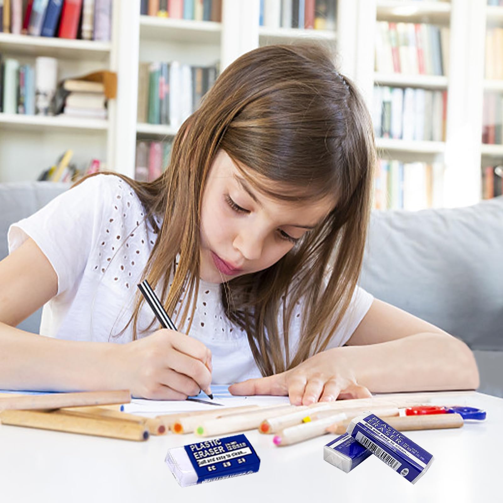 Gomas Borrar Blancas PVC Suave 10 Gomas De Borrar Blancas 2B De Goma Para La Escuela, Paquete Múltiple De Herramientas Para Uso Universal En Escuelas, Bocetos, Pinturas, Bellas Artes, Hogares Y Oficinas