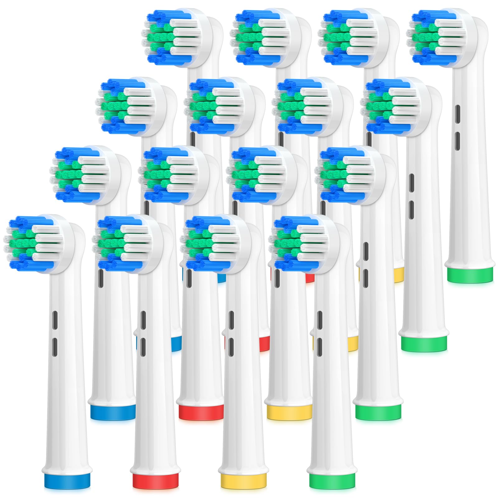 Replacement Brush Heads for Oral B, 16 Pack Electric Toothbrush Heads Compatible with Oral B Braun Pro1000/3000/5000/7000, Rechargeable Toothbrush Heads for Vitality and More