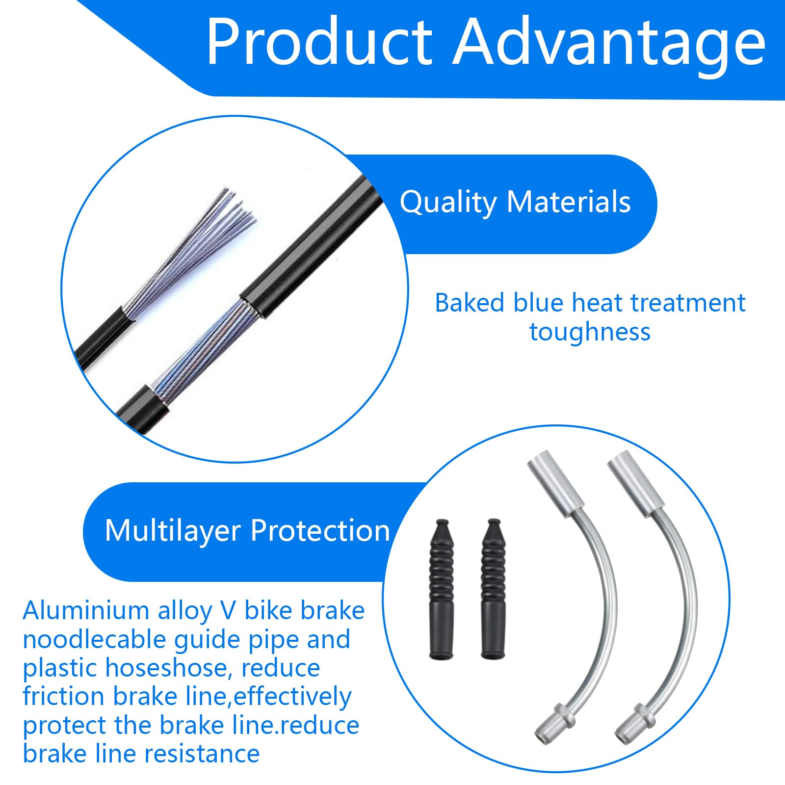 Kit Cavi Freno Per Bicicletta Universale - Set Completo Con Guaine, Cavi Interni E Accessori Per Mountain Bike, Bici Da Strada E Città - 2