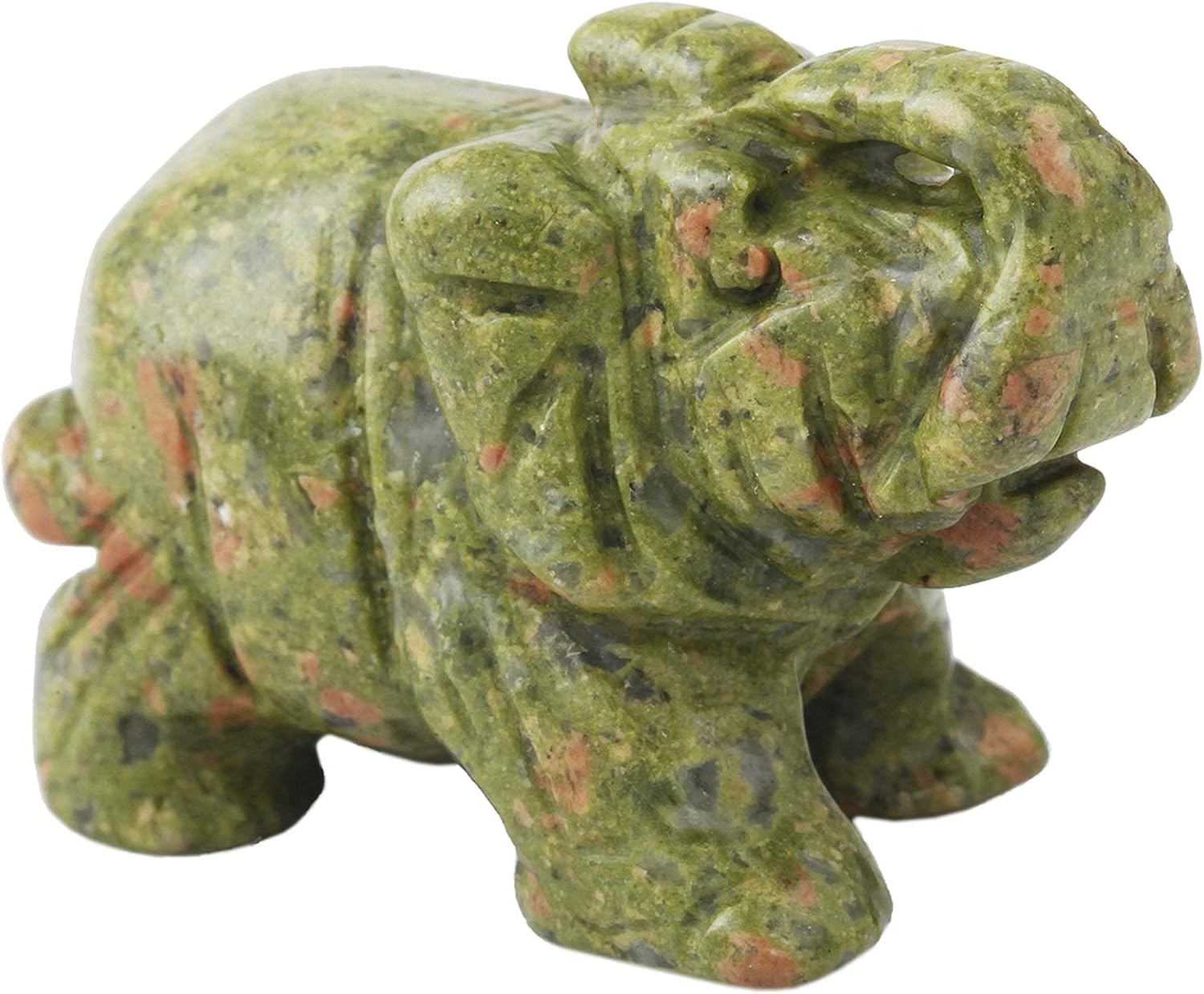 Rockcloud Healing Crystal Guardian Elephant Pocket Stone Figurines Carved Gemstone Crafts 3''