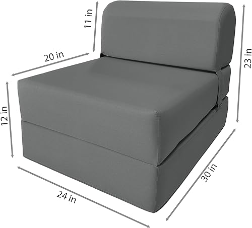 Miniatura 90 de Sofá cama plegable color gris de espuma, 6 pulgadas. Grosor x 32 pulgadas, ancho x 70 pulgadas. Cama de Invitados, cama plegable con espuma de alta