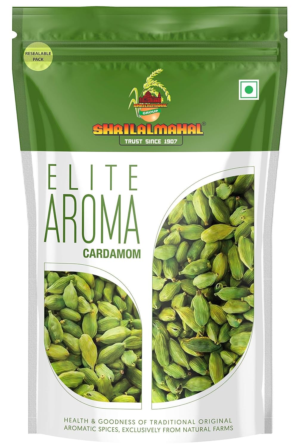 SHRILALMAHAL Elite Aroma, Whole Cardamom Green Big 8mm Bolt, 100gm