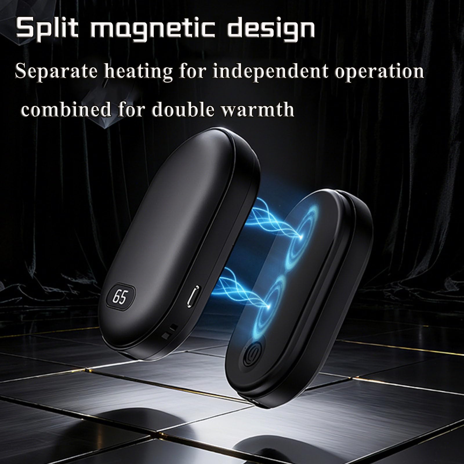 Scaldamani Elettrico A Doppia Faccia, Riscaldamento Istantaneo 3s, Scaldamani Tascabile per Campeggio, Caccia, Pendolarismo, Regalo UomoPink,One Size