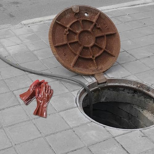 Miniatura 7 de 4 pares de guantes de alcantarillado, guantes antideslizantes de PVC para fontanería, resistentes a la abrasión, guantes de serpiente, guantes de