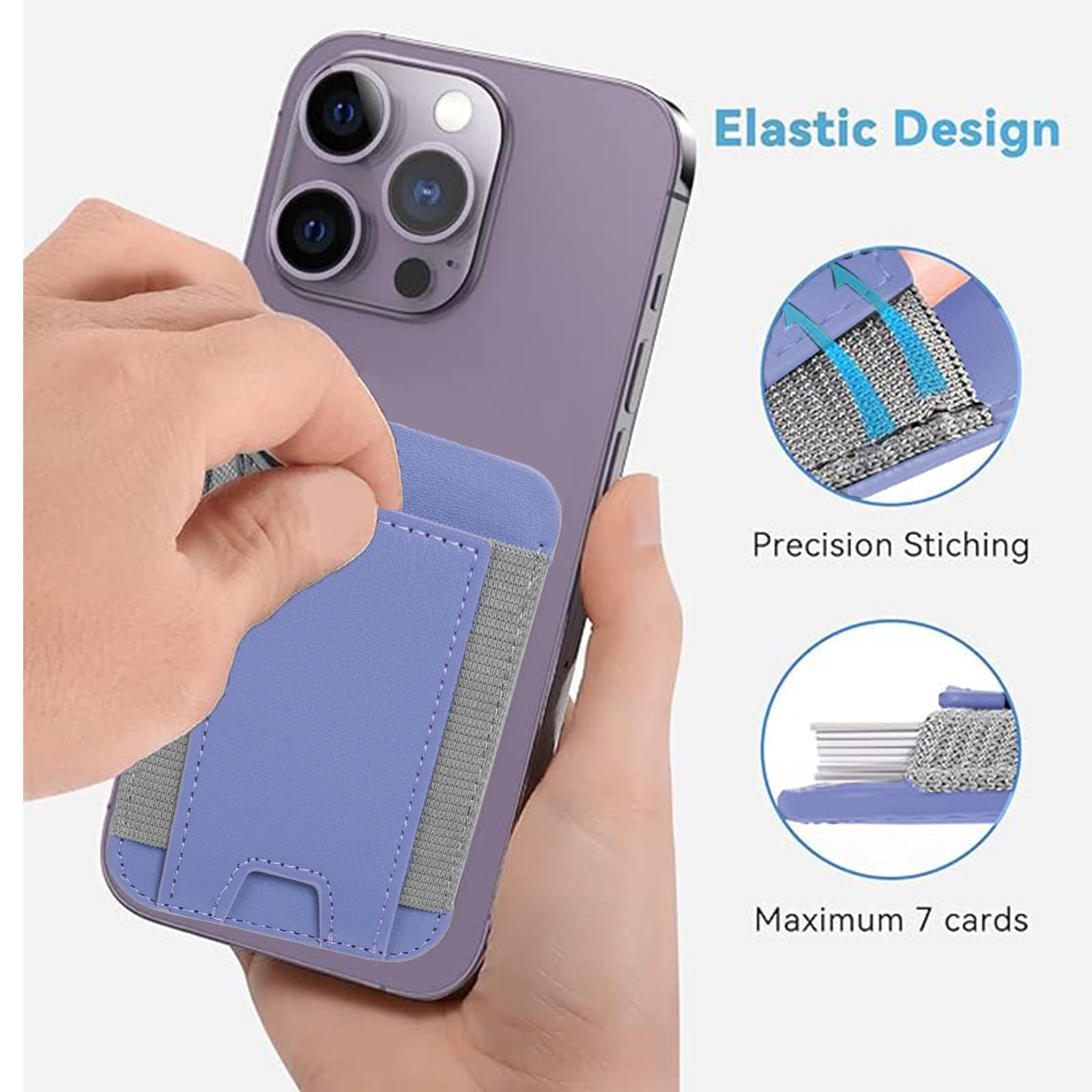 Portafoglio Magnetico Magsafe Elastico Per IPhone 12/13/14/15 - Porta Carte Con Supporto Regolabile, Rosa