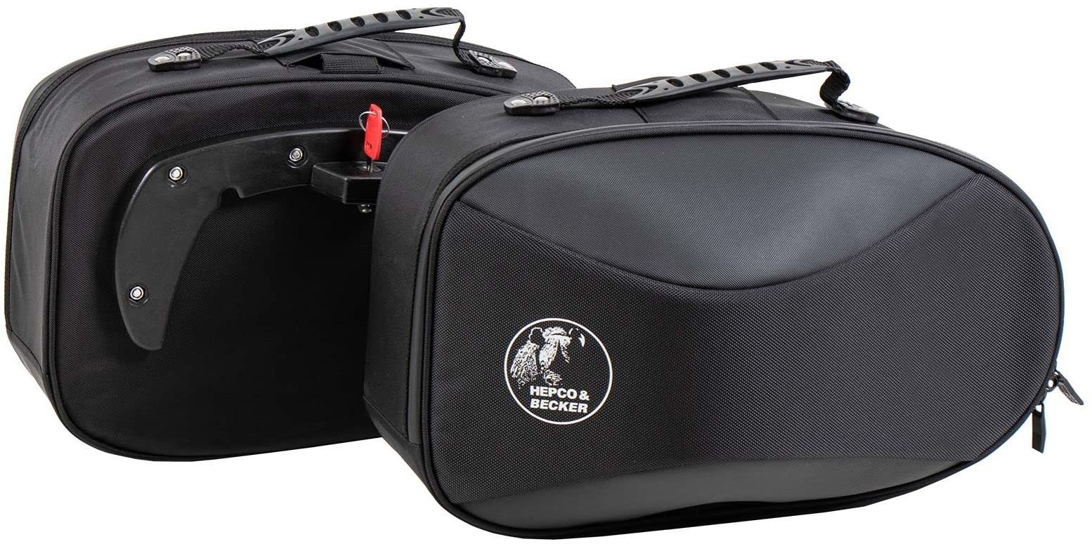 HEPCO&BECKERStreet Reloaded Side Case Set, 22.0L, Black for Motorcycle C-Bow Straps