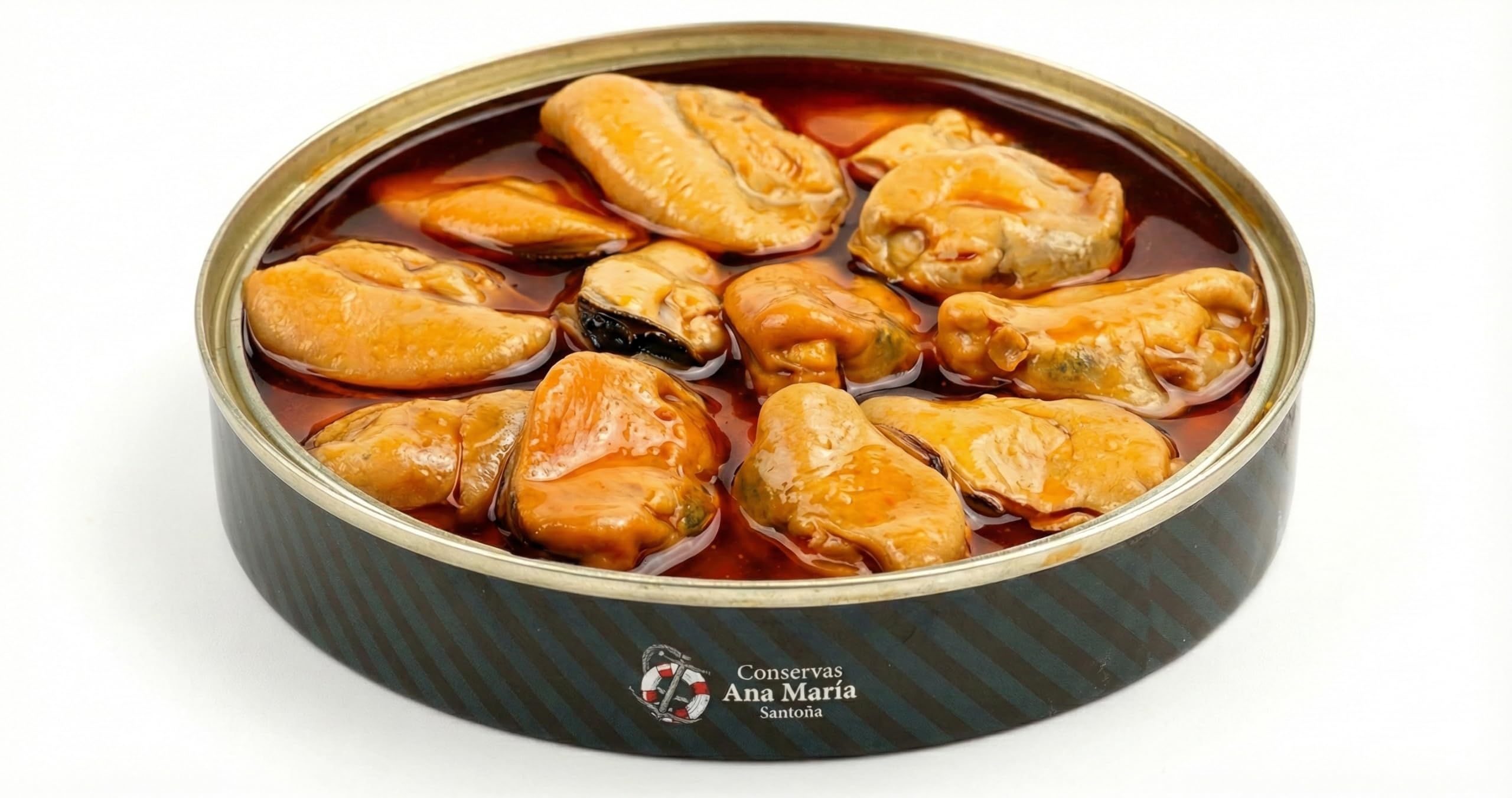 Conservas Ana Maria Moules en Escabèche à l'Huile d'Olive, 18/22 Grosses Pièces, Élaboration Traditionnelle de Santoña Espagne, 260g