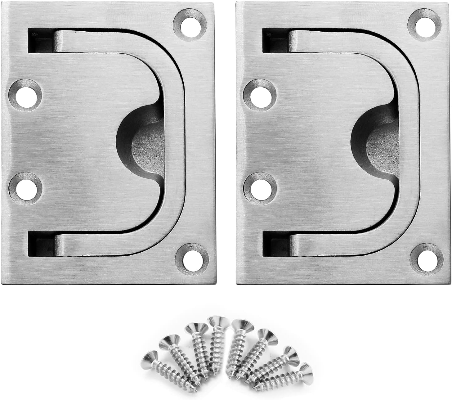 2Pcs Marine Boat Ring Hatch Pull Handle, Flush Mount Cabinet Pulls Recessed Trap Door Handle 316 Stainless Steel Hidden Furniture Pull for Deck Drawer(Big Size)