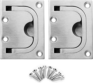 2Pcs Marine Boat Ring Hatch Pull Handle, Flush Mount Cabinet Pulls Recessed Trap Door Handle 316 Stainless Steel Hidden Furniture Pull for Deck Drawer(Big Size)