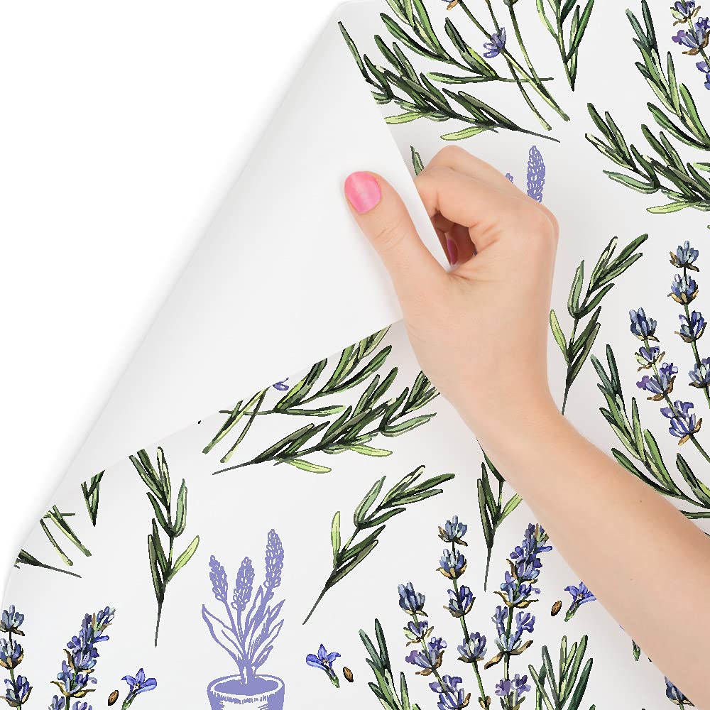 Muralo Tapeta 10 m, rolka flizeliny, kwiaty, lawendy, liście, natura, rośliny, łodygi, tapeta z włókniny, 1000 x 53 cm, tapeta ścienna, do salonu, sypialni, nowoczesna dekoracja ścienna