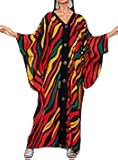Caftans for Women Plus Size V-Neck Batwing Sleeve Kaftan Dress for Beach Swimwear Cover-Up Loungewear Mumu Dresses