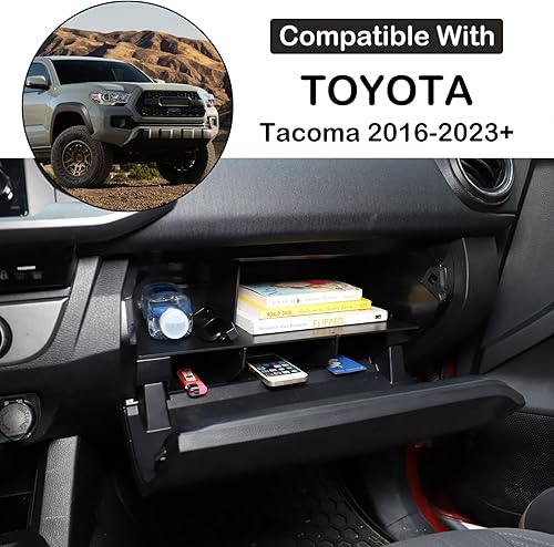Miniatura 2 de Divisores organizadores de guanteras de automóvil, compatibles con Toyota Tacoma 2016-2023, consola central, guantera, divisor, caja de inserción,