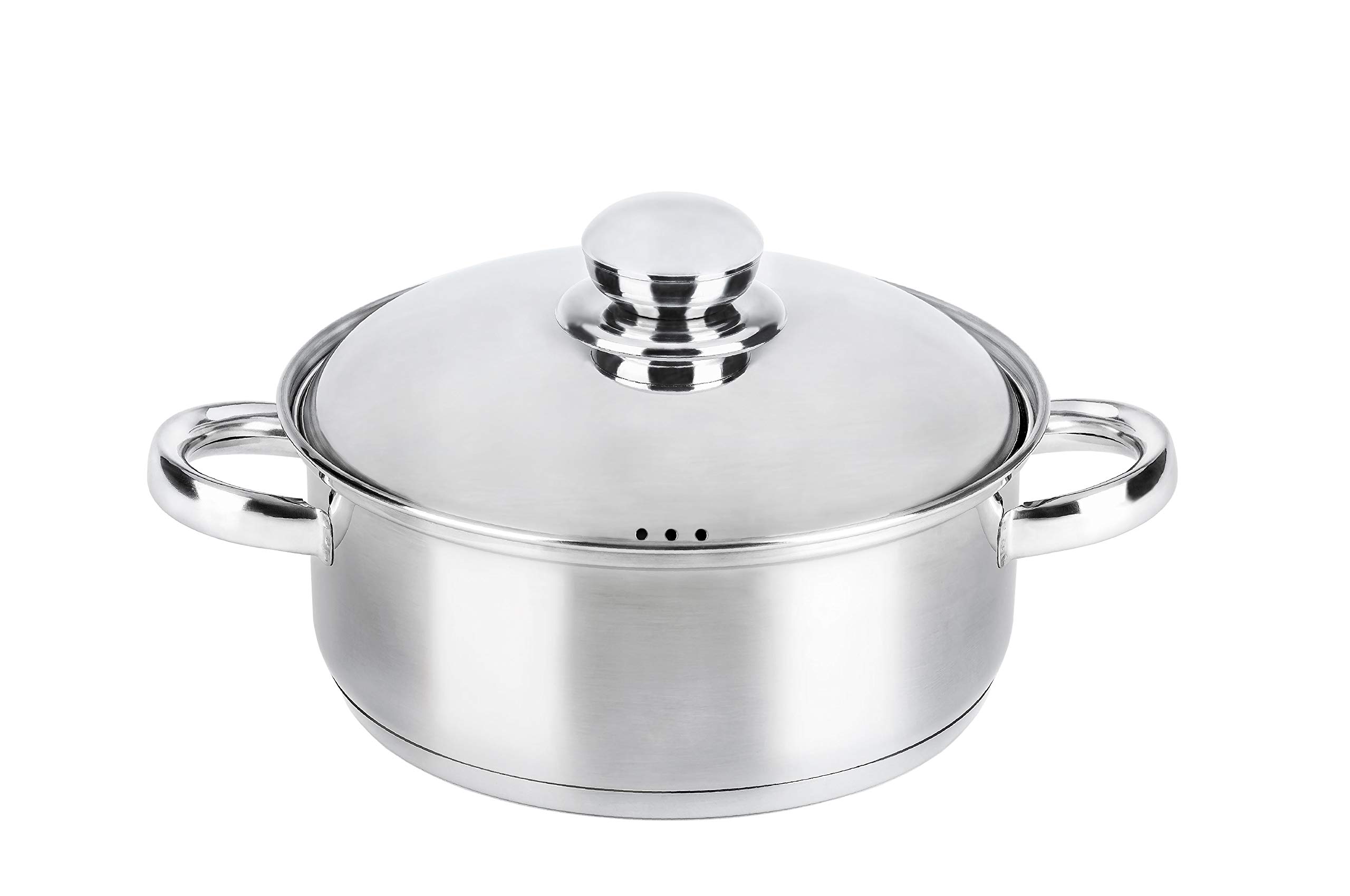 Casserole VIER CI30 30cm - Acier Inoxydable 18/10 - Compatible Induction - 7.4L
