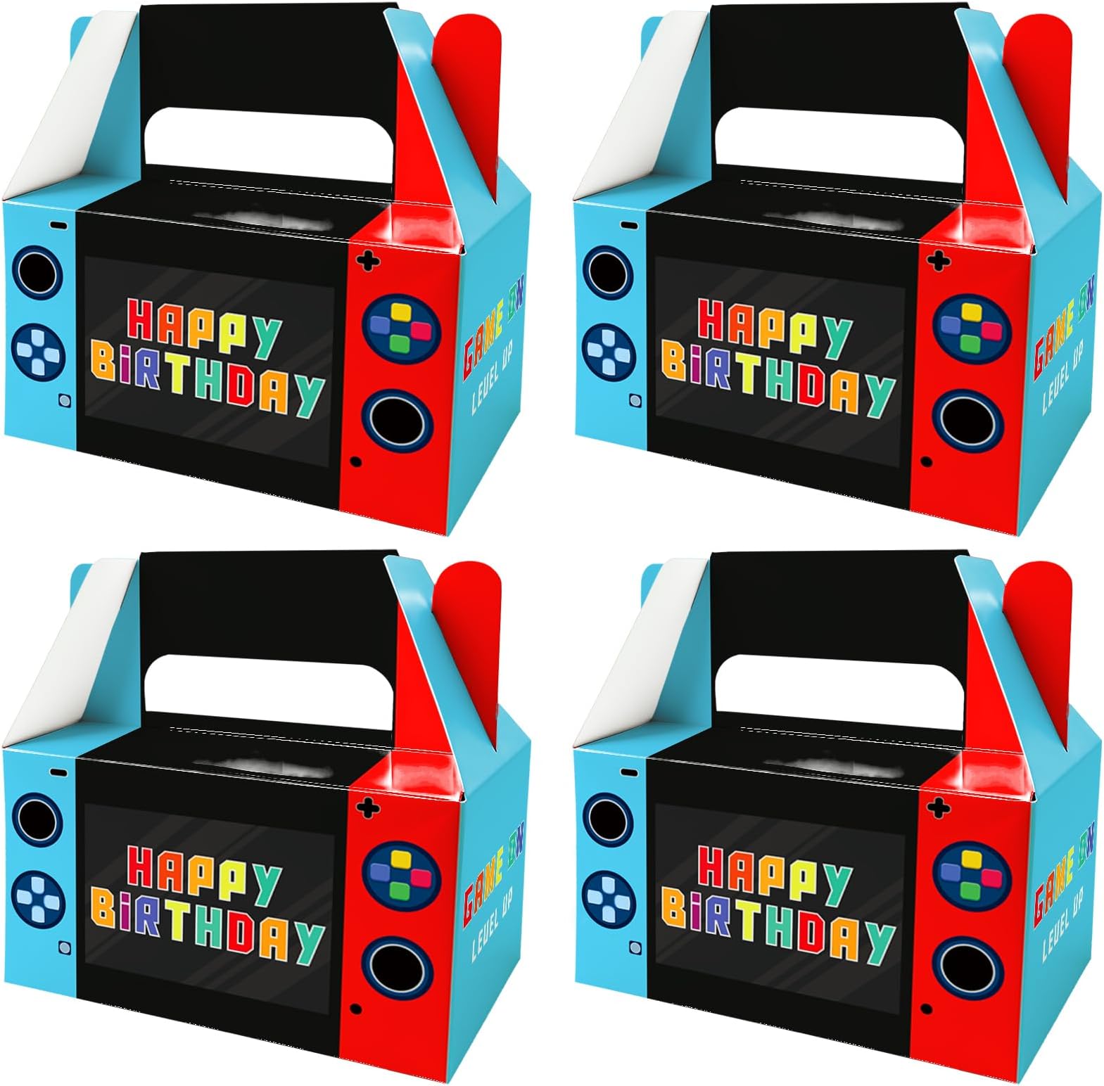 Video Game Party Favor Boxes Gamer Birthday Goodie Bags Console Treat Box | 12 pcs video game treat bags | Kids birthday candy box | Arcade gift boxes party favor | Gamer console decoration supplies