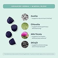 Vista 4 de Desintoxicación total, desintoxicación de metales pesados para adultos: zeolita, clorella, cardo mariano, shilajit y yodo, limpieza de toxinas