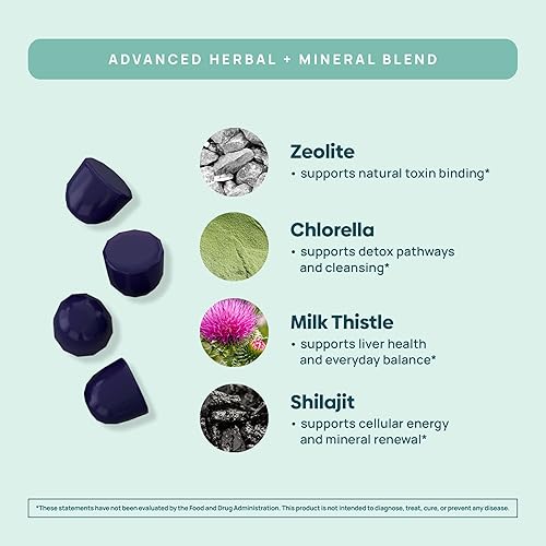 Miniatura 4 de Desintoxicación total, desintoxicación de metales pesados para adultos: zeolita, clorella, cardo mariano, shilajit y yodo, limpieza de toxinas,